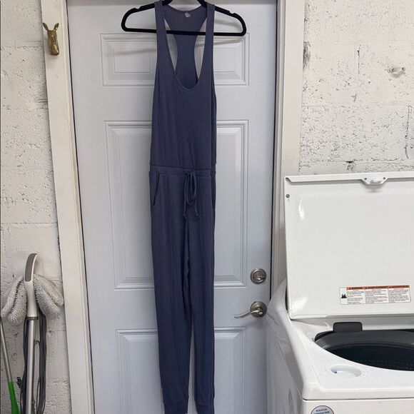 Commando Sleeveless Purple Drawstring Jumpsuit Medium  NWOT - Ribbed - Pockets - Picture 1 of 4